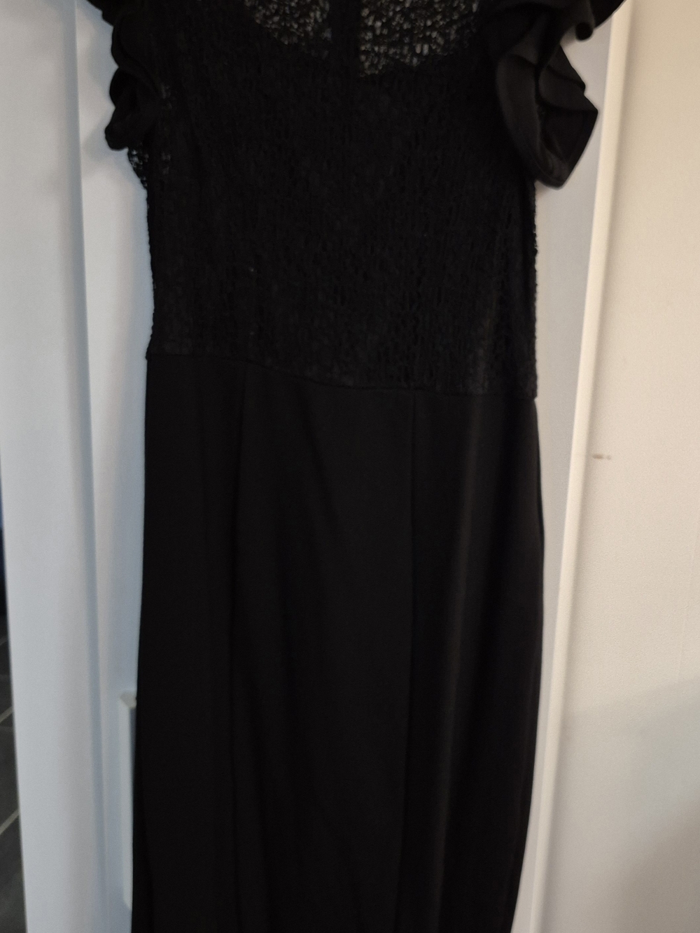 Joseph Ribkoff Black Lace Bodice Maxi Dress